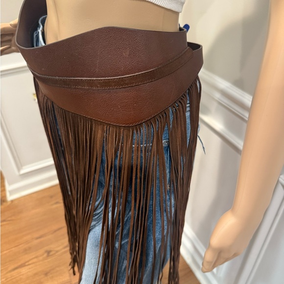 Anthropologie Brown Fringe Belt - Picture 7 of 8